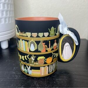 NEW Sunday Morning Ceramics Halloween Spooky Bookcase Soft Touch Mug